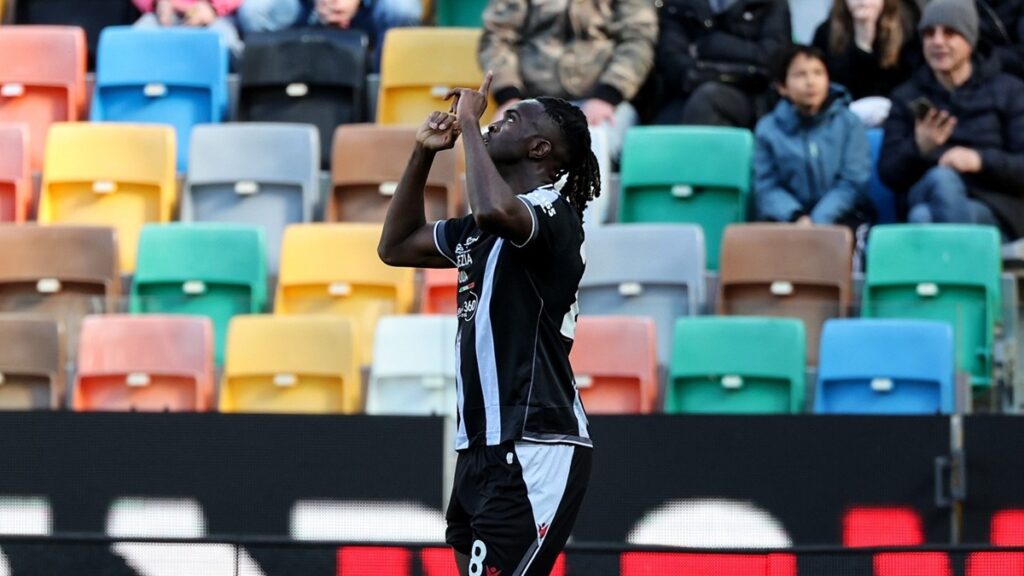 Solet esulta con l'Udinese