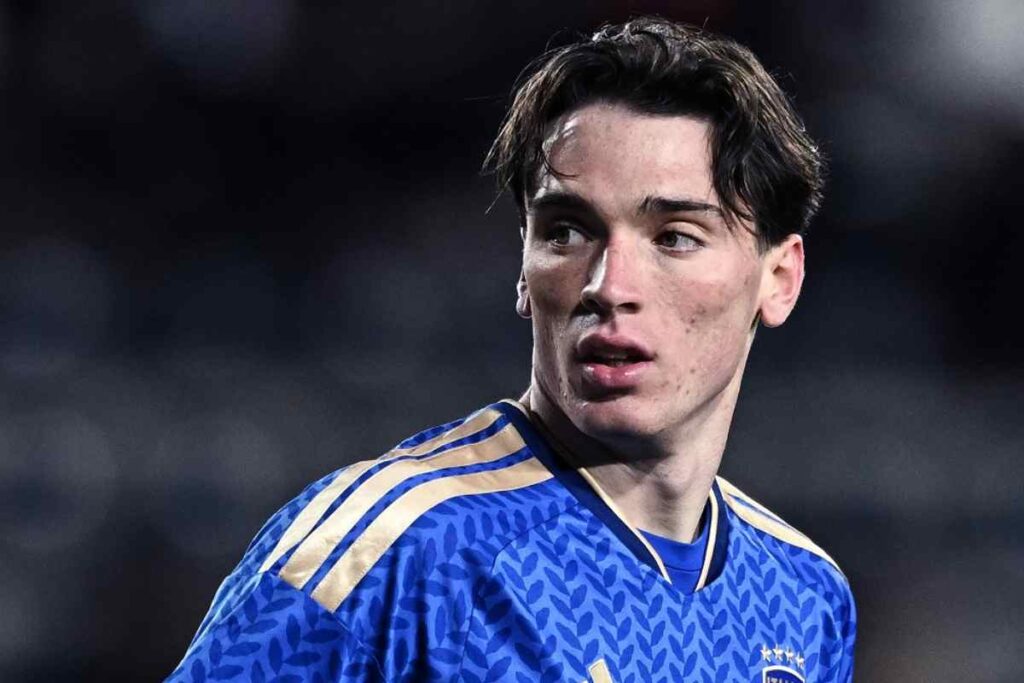 Alessio Cacciamani con la maglia dell'Italia U21