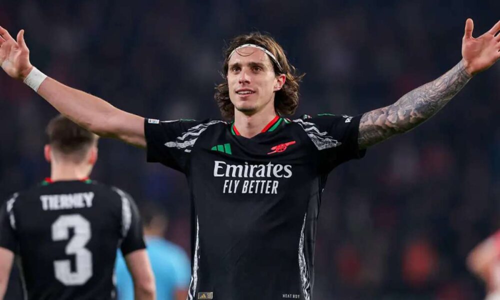 Il difensore dell'Arsenal, Riccardo Calafiori