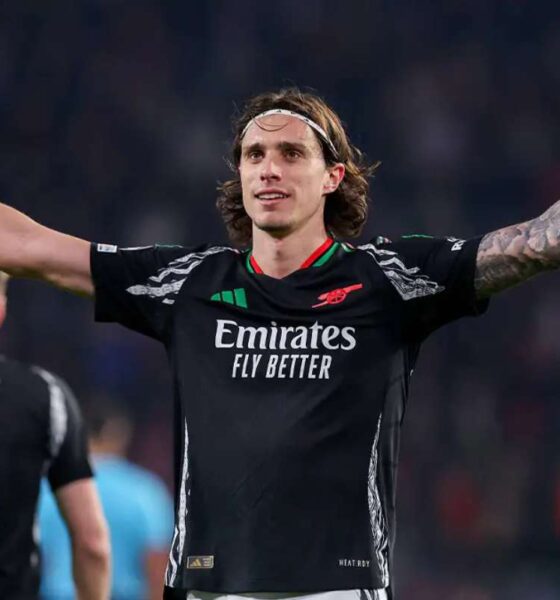 Il difensore dell'Arsenal, Riccardo Calafiori