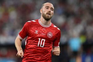 Cristian Eriksen, con la maglia della Danimarca
