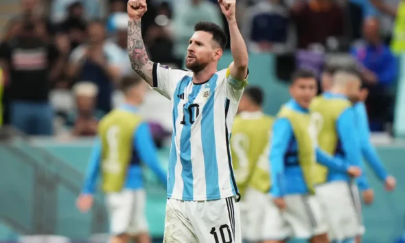 Messi con la maglia dell'Argentina