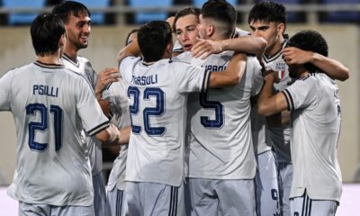 Lussemburgo Italia gruppo festeggia il gol