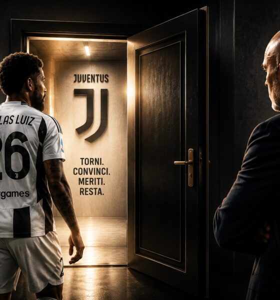 Douglas Luiz torna alla Juventus dopo il prestito all’Aston Villa