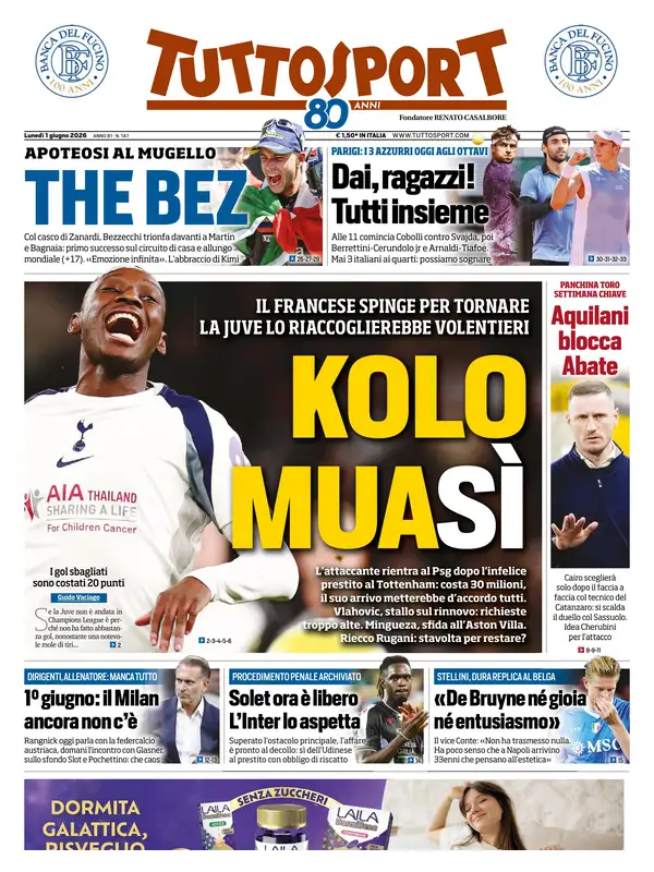 Le prime pagine dei quotidiani sportivi – 1 giugno 2026 34 Image