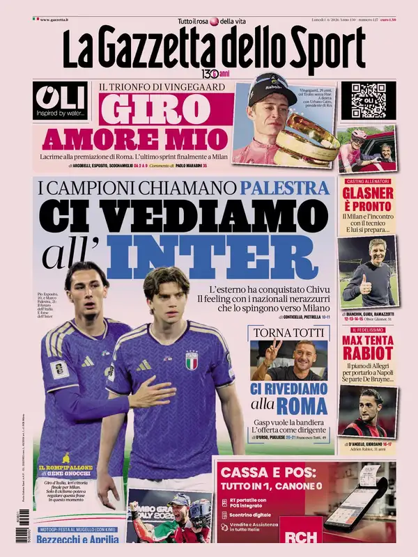 Le prime pagine dei quotidiani sportivi – 1 giugno 2026 32 Image