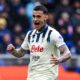 Scamacca con la maglia dell'Atalanta