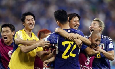 AL RAYYAN (l r) Daichi Kamada of Japan, Shogo Taniguchi of Japan, Maya Yoshida of Japan, Diazen Maeda of Japan, Takuma