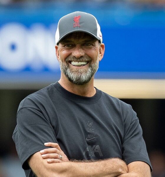 Chelsea v Liverpool Premier League 13/08/2023. Liverpool manager Jurgen Klopp during the warm up before the Premier Leag