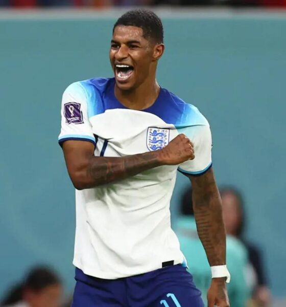 Marcus Rashford con la maglia dell'Inghilterra