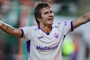 Mastantuono esultanza Venezia Fiorentina per calcio