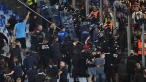 Tifosi Slovan Bratislava scontri
