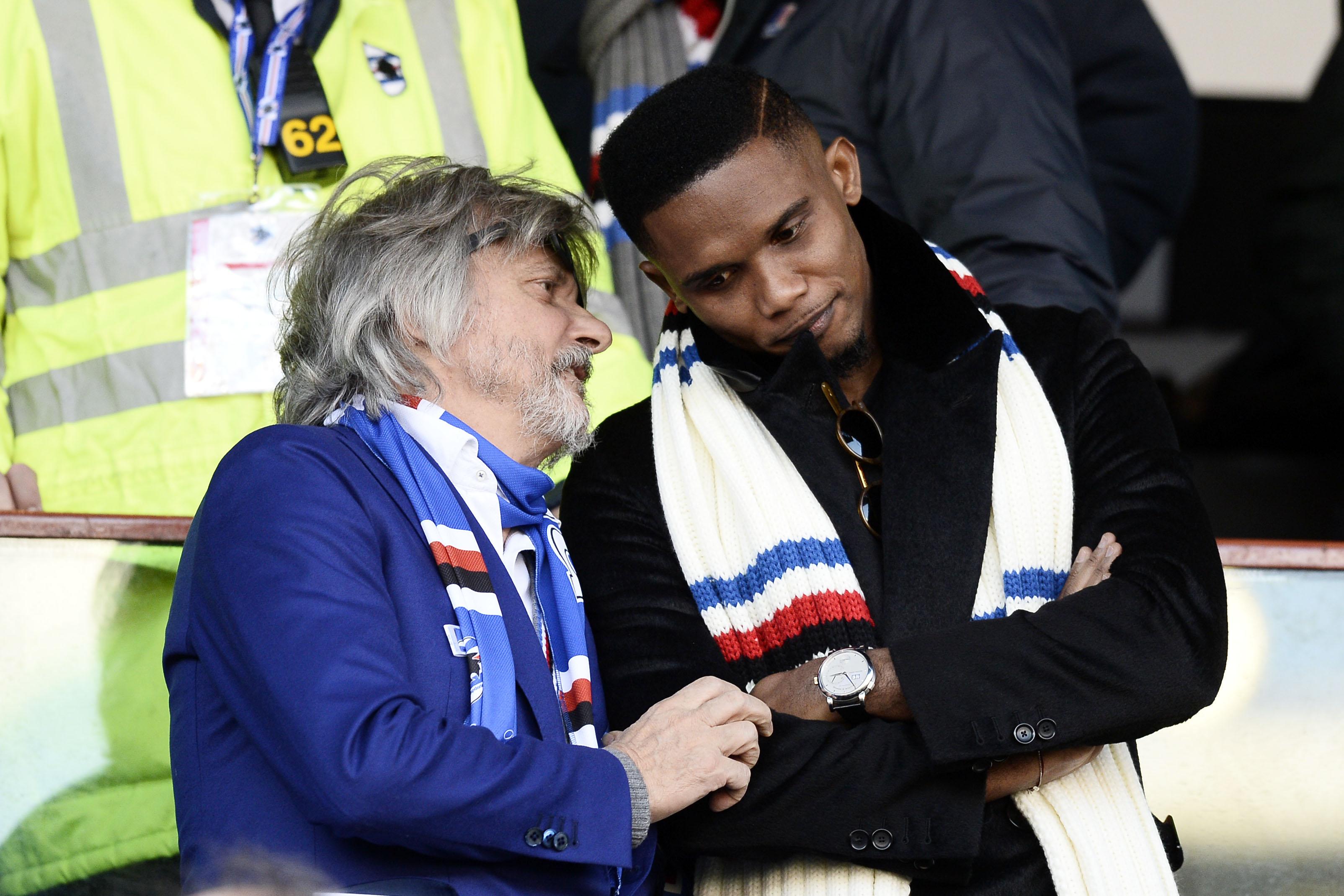 ferrero etoo tribuna sampdoria gennaio 2015 ifa