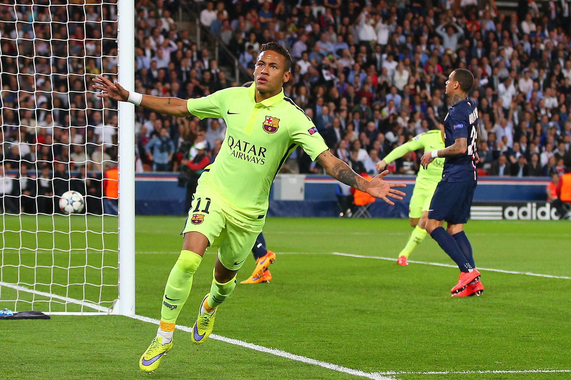 neymar esulta barcellona third champions league aprile 2015 ifa