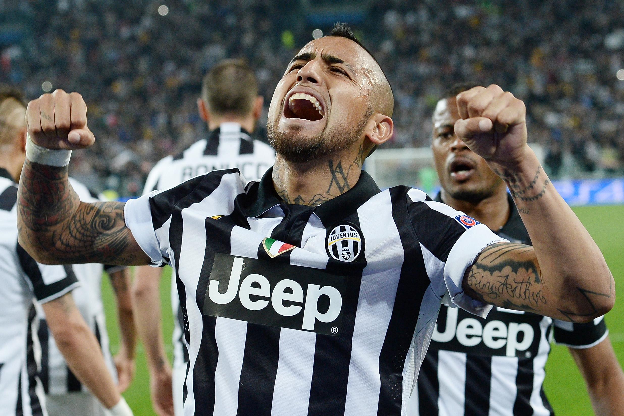 vidal esulta juventus champions league aprile 2015 ifa