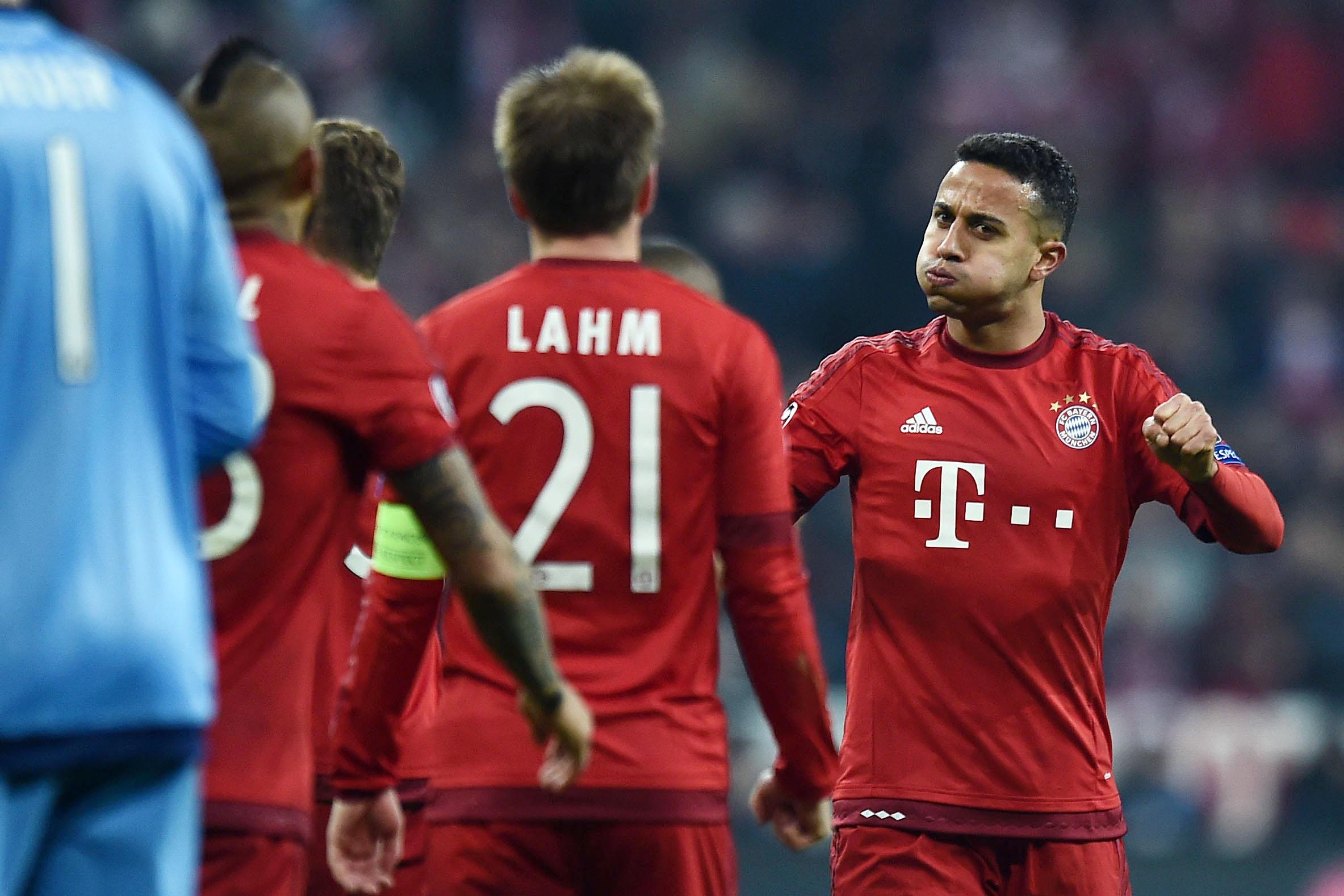 alcantara thiago esulta bayern monaco champions league marzo 2016 ifa