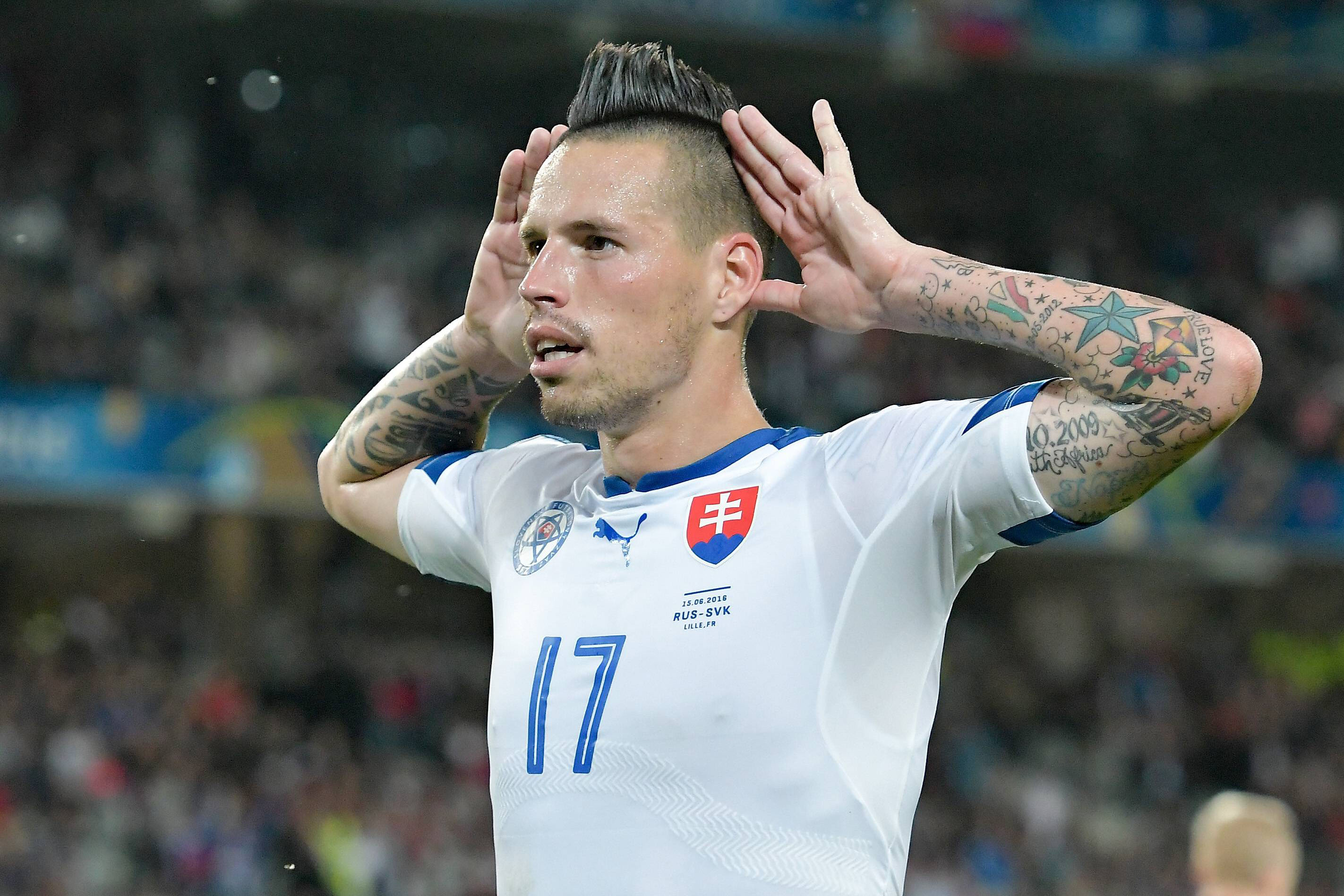 hamsik esulta slovacchia away europei giugno 2016 ifa
