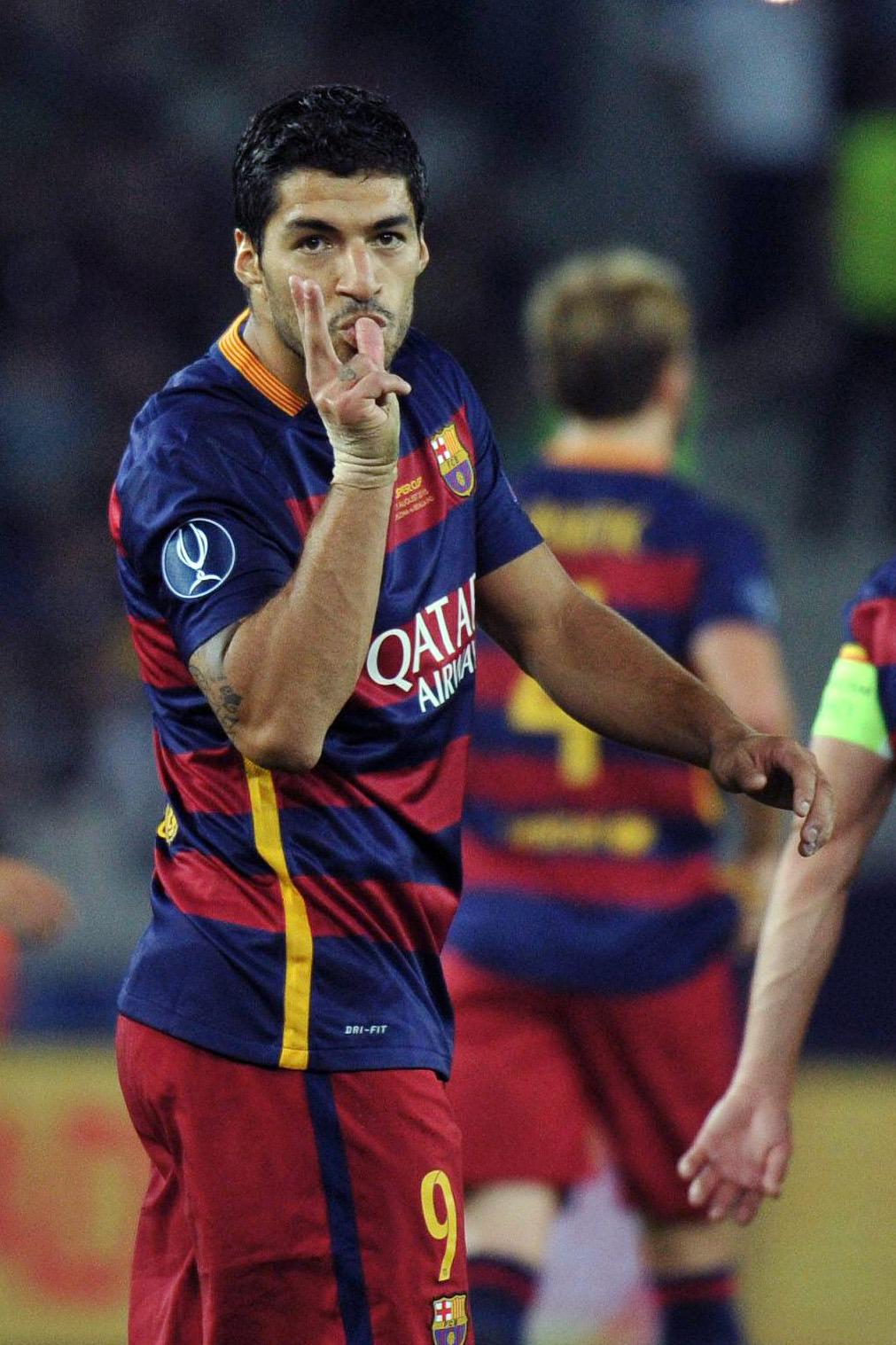 suarez esulta barcellona supercoppa europea agosto 2015 ifa