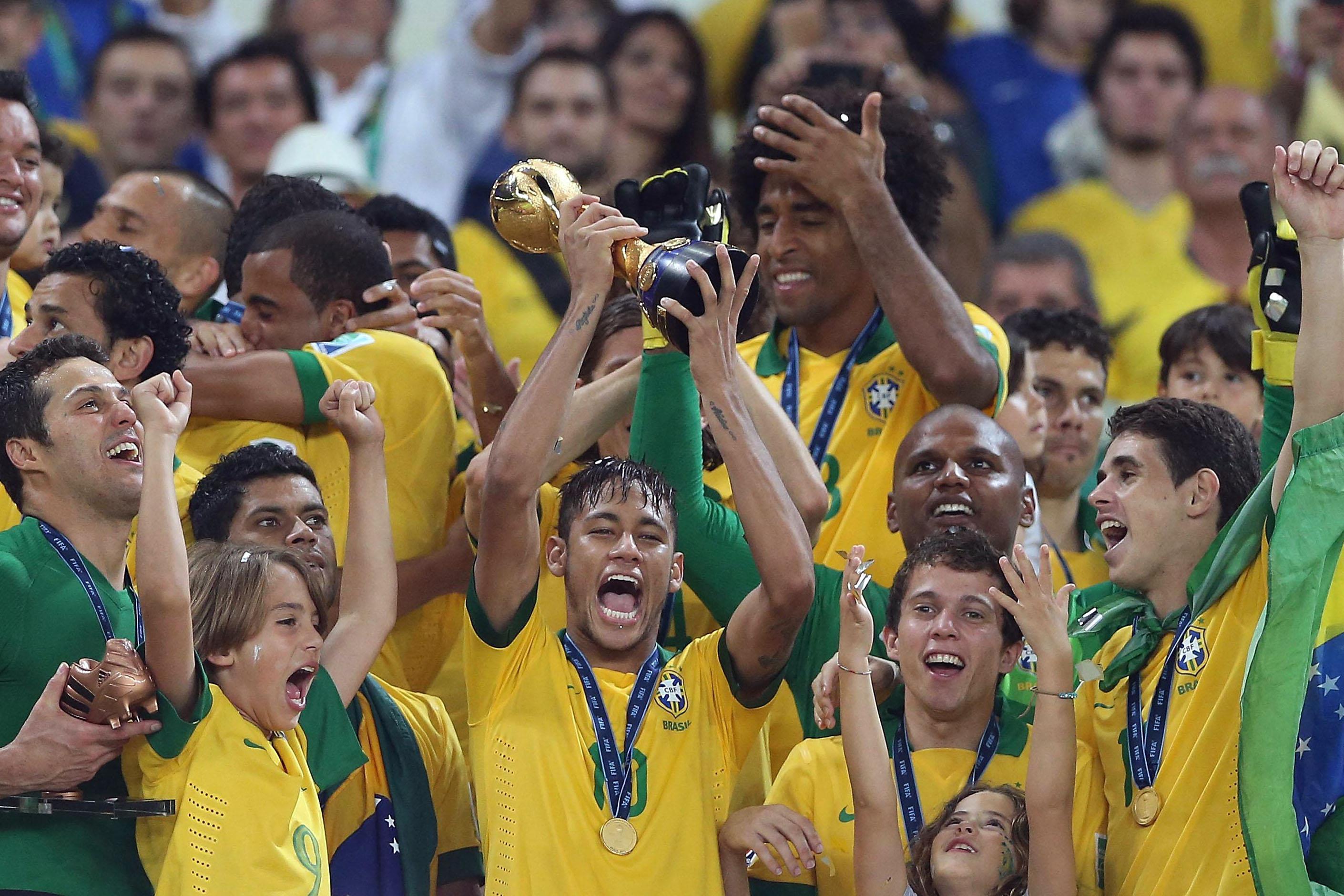 brasile conf cup 2013 festeggiamenti coppa ifa