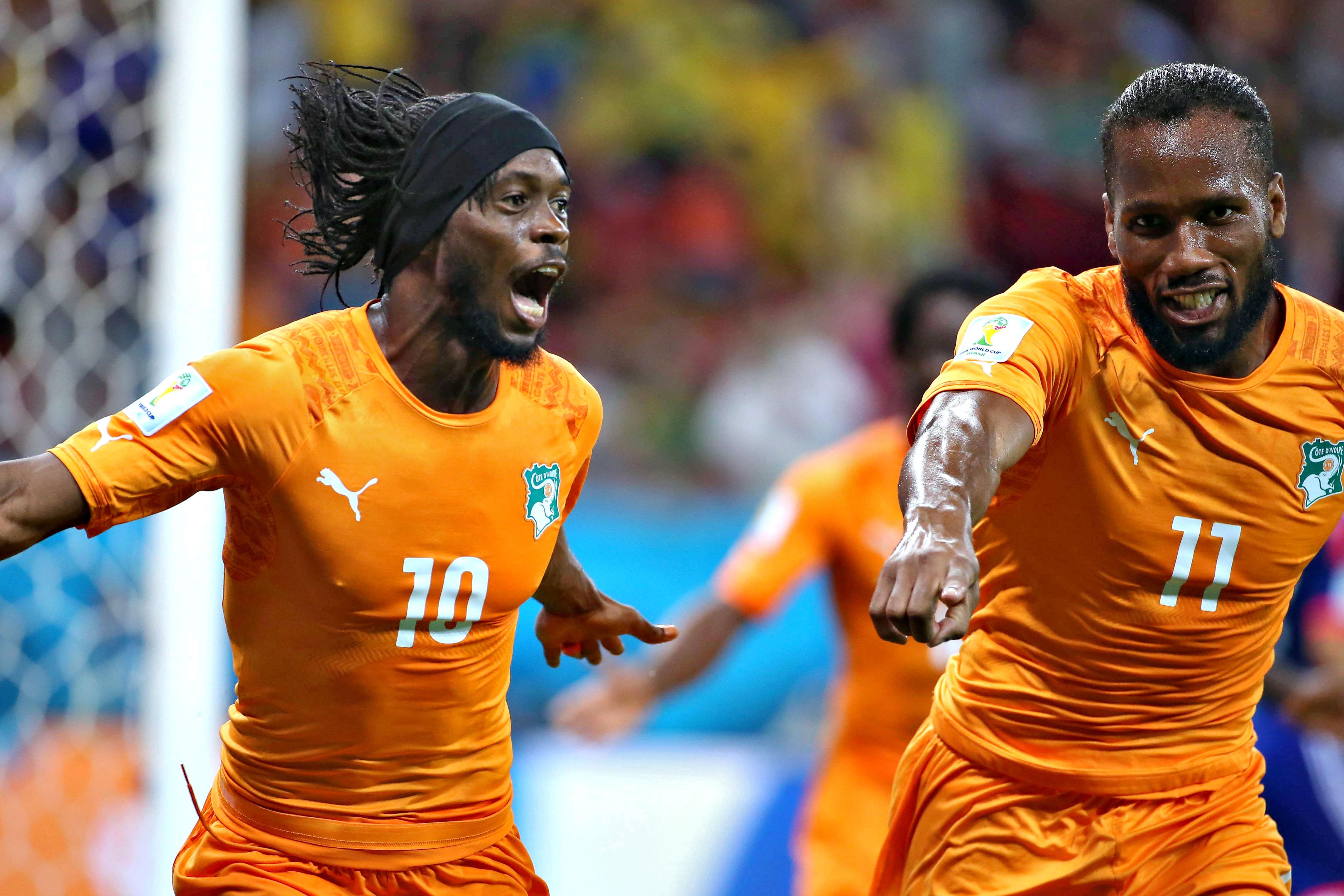 drogba gervinho esultano costa d avorio giugno 2014 ifa