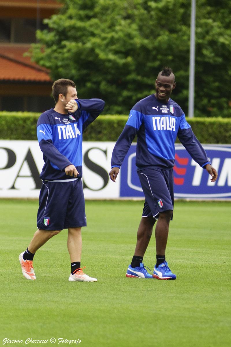 balotelli cassano allenamento italia maggio 2014